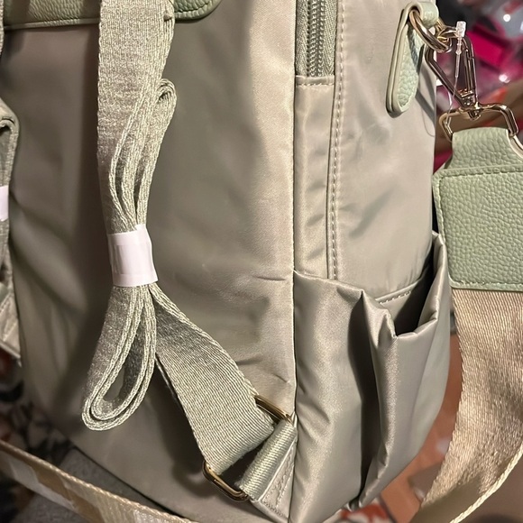 Haute Hippie Green On the Go Backpack Viral Decorative Beige Strap NWT main image 9